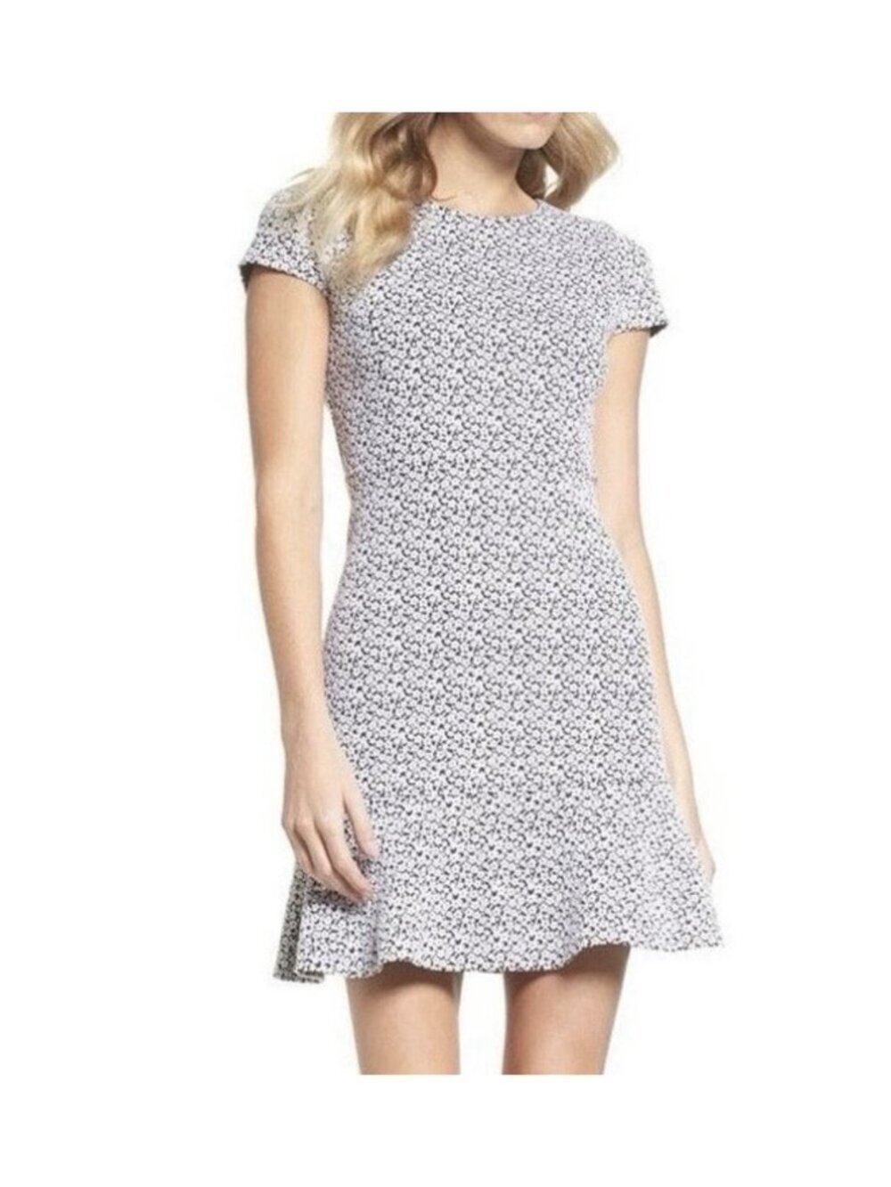 Michael Kors Dress Womens XL Blue Ditzy Floral Ruffle Hem Mini Cottagecore